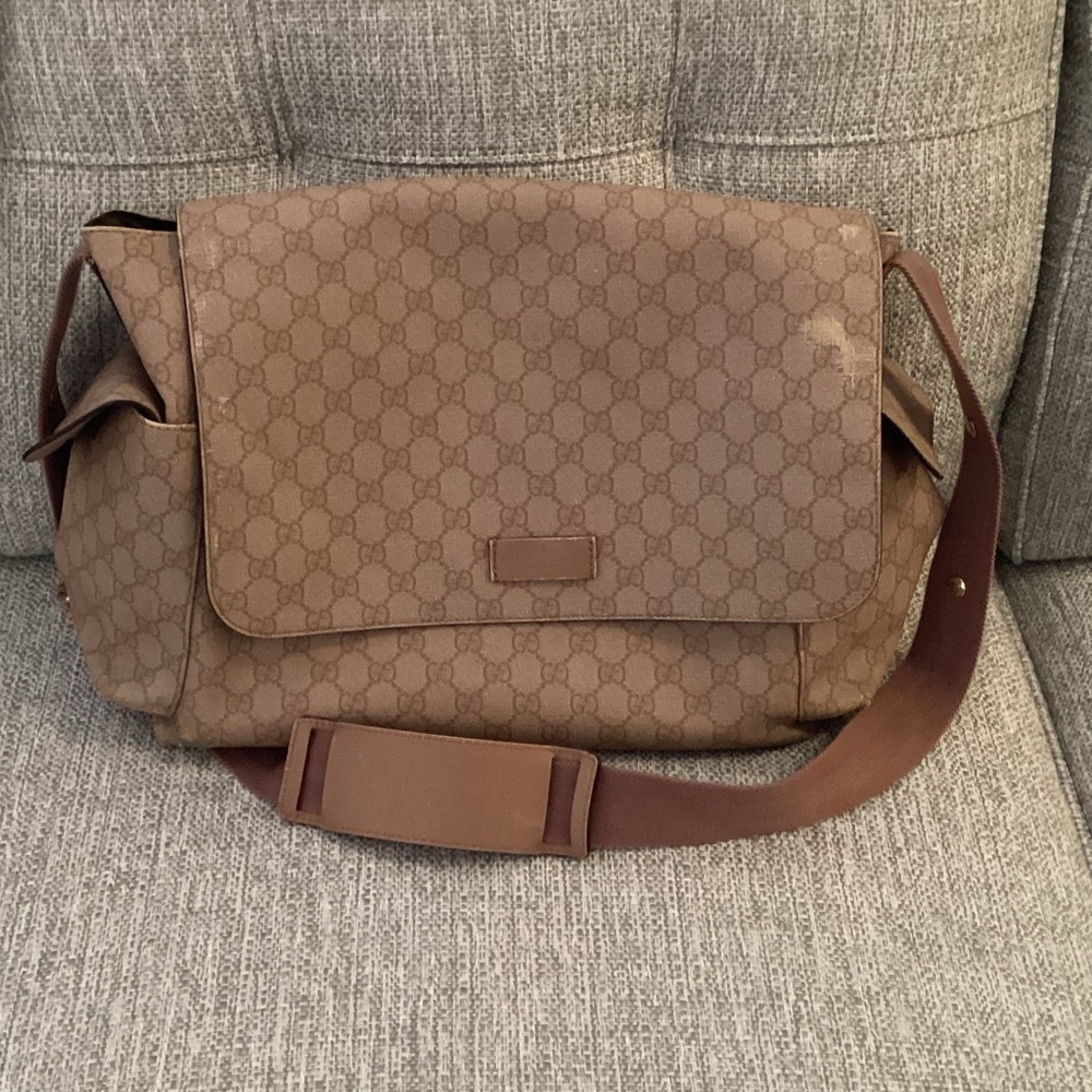 Gucci Tan Monogram Messenger Bag
